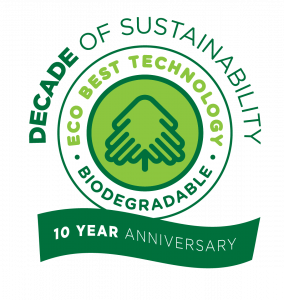 Década de sostenibilidad Biodegradable Décimo aniversario