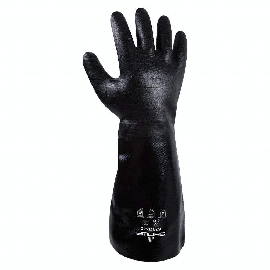 Wayne Safety 6797R 16" Neoprene Grab Chemical Resistant Gloves 
