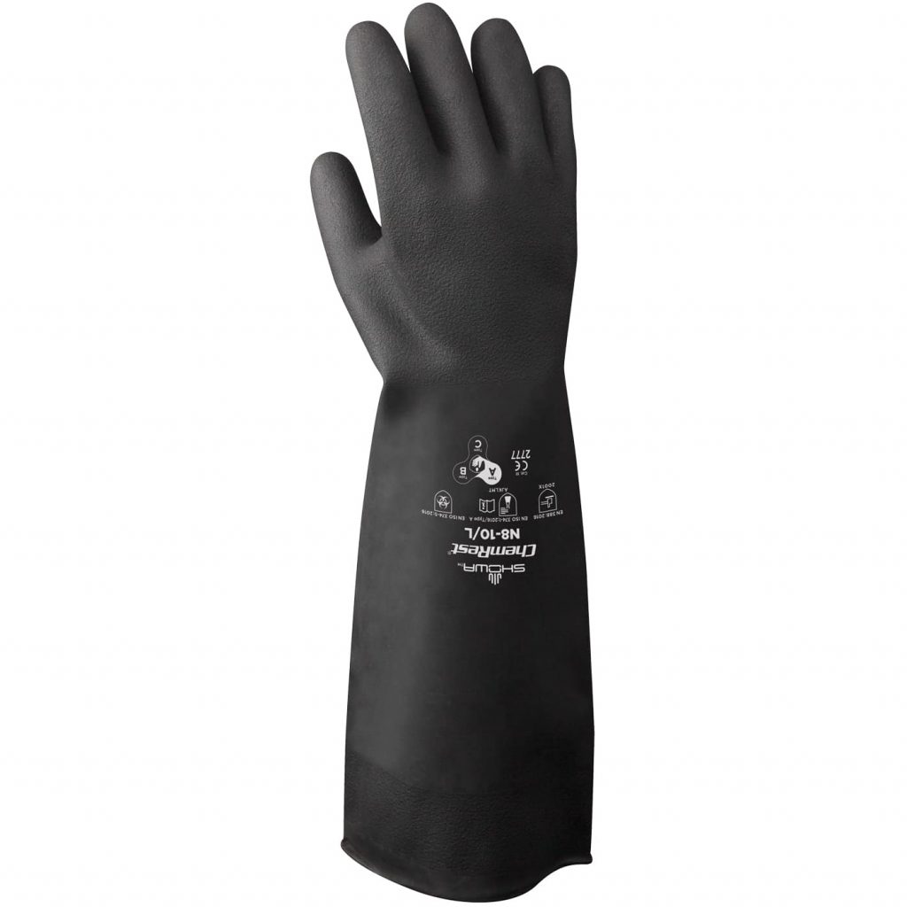 Size 08 Showa Gloves BSTCHMS-08 Chem Master CHM Glove Blue/black 