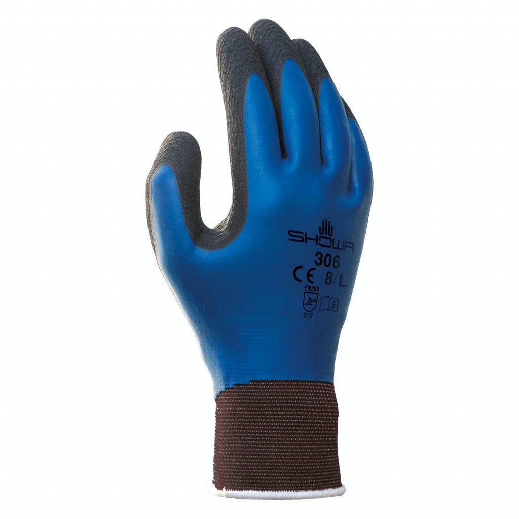 Atlas 306 Showa Universal Coated Dual Latex Grip Medium Work Gloves 12-Pairs