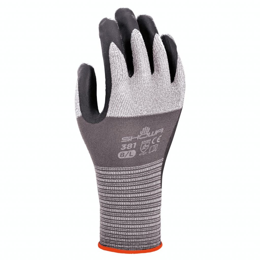 S-XL Showa 381 Nitrile Coated Work Glove Extreme Dexterity Ultra Thin & Light 