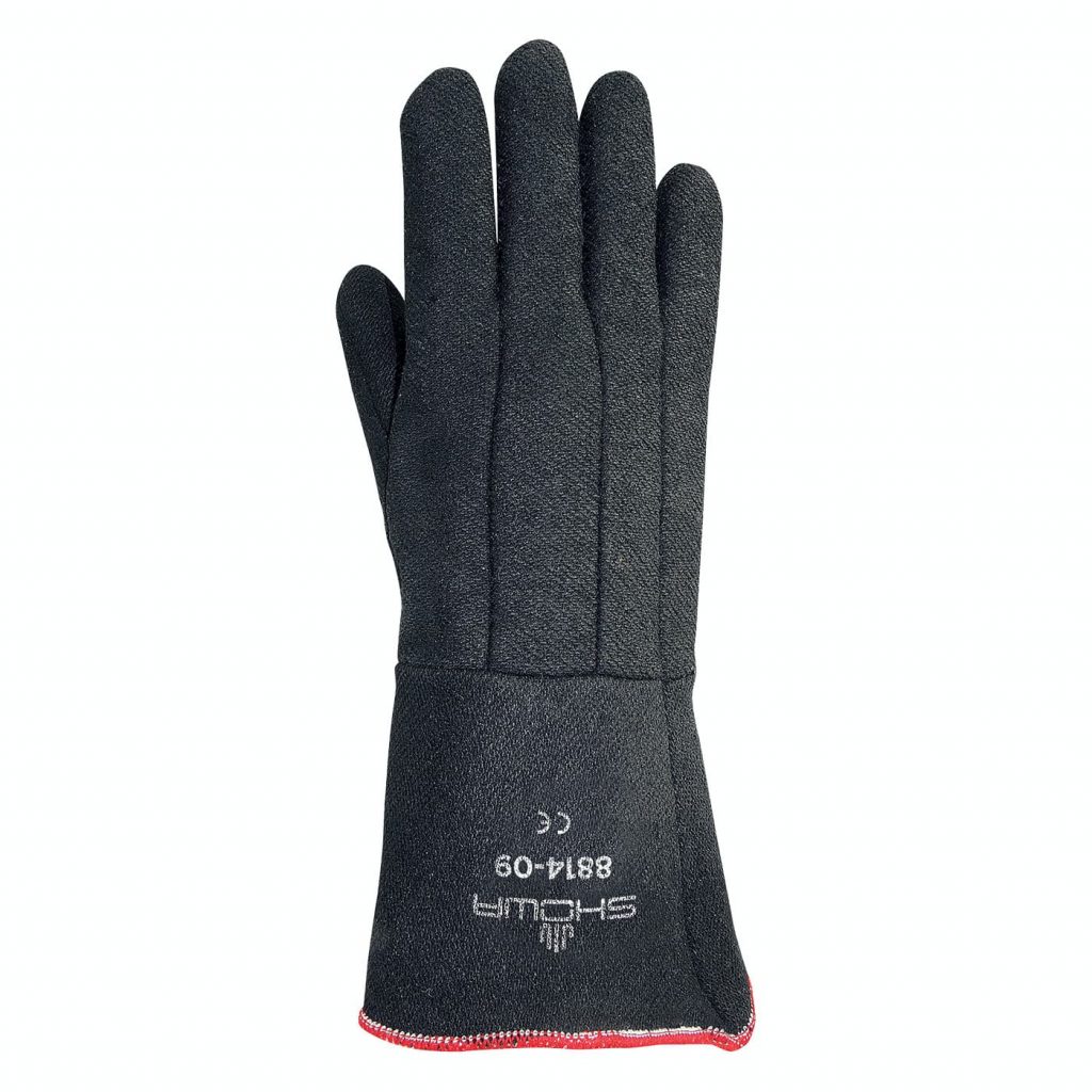 TM L,PR SHOWA CharGuard 8814-09 Heat Resistant Gloves,Black Black 