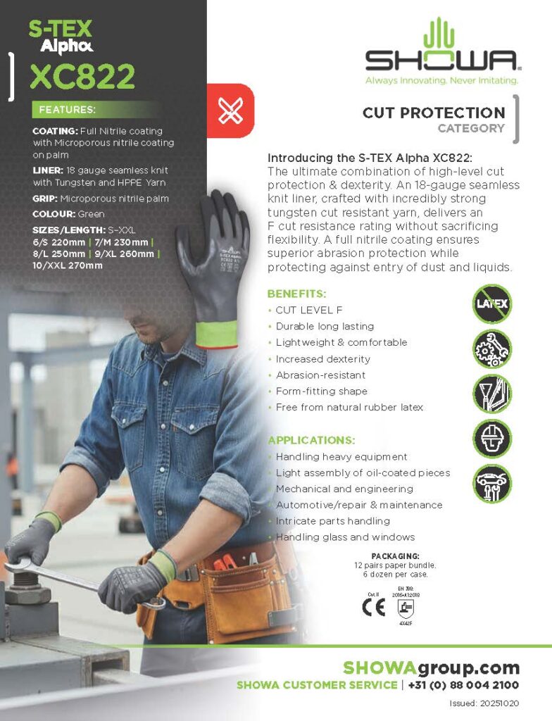 SHOWA Gloves S-TEX Alpha XC822 · Cut Resistant Gloves